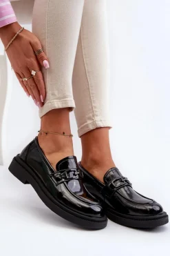 Best Skórzane Mokasyny Damskie Lakierowane Czarne Keelana Damskie Loafersy Damskie|Mokasyny Damskie Lakierowane