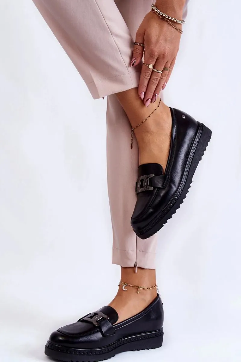 Mokasyny Damskie Skórzane|Mokasyny Na Platformie>Buty damskie Vinceza Skórzane Mokasyny Na Platformie Czarne Abisso