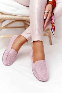 Skórzane Mokasyny RIO FLORE Eco-Friendly Różowe Damskie Mokasyny Damskie Skórzane