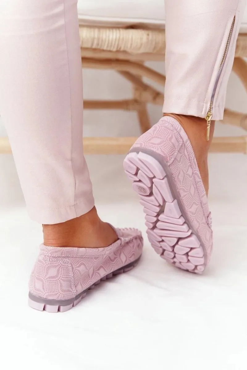 Skórzane Mokasyny RIO FLORE Eco-Friendly Różowe Damskie Mokasyny Damskie Skórzane