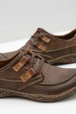 Hot Boto Skórzane Męskie Brązowe Półbuty Elton