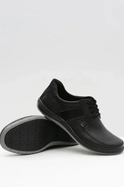 Półbuty Casual>Boto Skórzane Męskie Klasyczne Czarne Półbuty Rocco