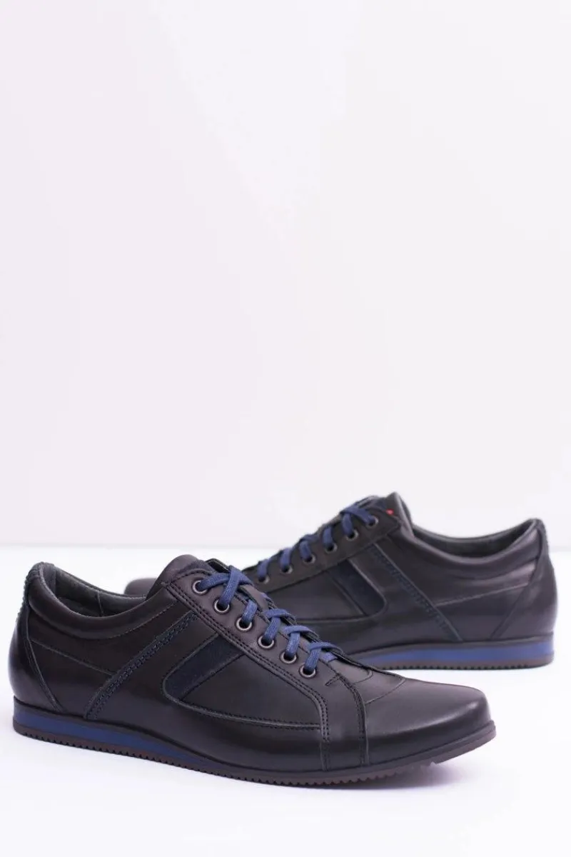 Clearance Skórzane Męskie Sportowe Półbuty Sferis Czarne Męskie Półbuty Casual