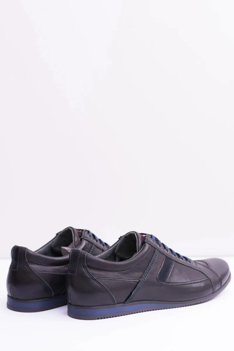 Clearance Skórzane Męskie Sportowe Półbuty Sferis Czarne Męskie Półbuty Casual