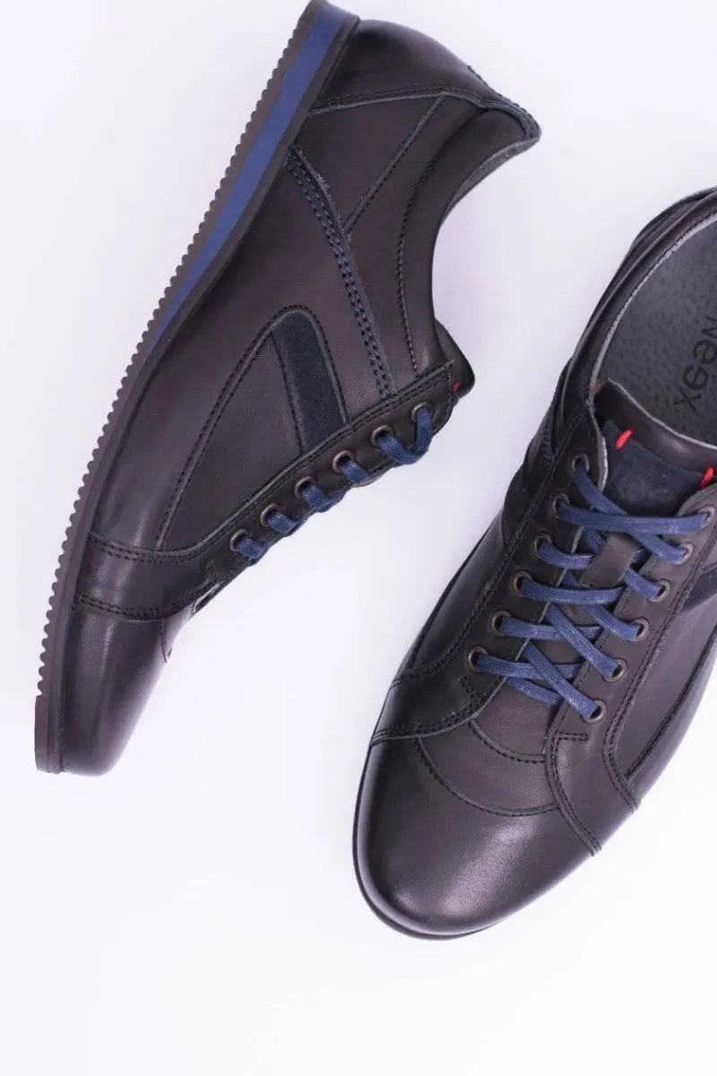 Clearance Skórzane Męskie Sportowe Półbuty Sferis Czarne Męskie Półbuty Casual