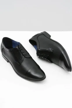 Półbuty Eleganckie></noscript>Boto Skórzane Męskie Wizytowe Czarne Półbuty Leopoldo