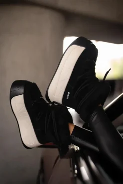 Online Big Star Shoes Skórzane Śniegowce Damskie Na Grubej Podeszwie Z Futerkiem Big Star OO274A206 Czarne Czarny