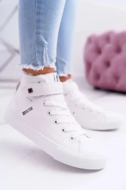 Online Big Star Shoes Skórzane Ocieplane Trampki BIG STAR V274541FW Białe