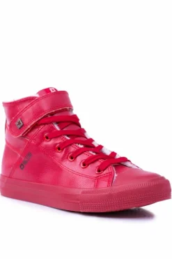 Trampki Ocieplane|Trampki Damskie Big Star>Big Star Shoes Skórzane Ocieplane Trampki BIG STAR V274529FW Czerwone