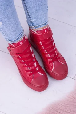 Trampki Ocieplane|Trampki Damskie Big Star></noscript>Big Star Shoes Skórzane Ocieplane Trampki BIG STAR V274529FW Czerwone