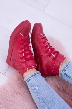 Trampki Ocieplane|Trampki Damskie Big Star></noscript>Big Star Shoes Skórzane Ocieplane Trampki BIG STAR V274529FW Czerwone