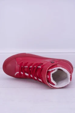 Trampki Ocieplane|Trampki Damskie Big Star></noscript>Big Star Shoes Skórzane Ocieplane Trampki BIG STAR V274529FW Czerwone