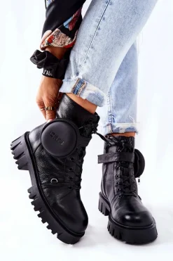 Botki Sznurowane|Czarne Botki><noscript><img width=