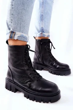 Botki Sznurowane|Czarne Botki><noscript><img width=