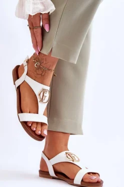 Sandały Płaskie><noscript><img width=