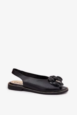 Sandały Płaskie><noscript><img width=