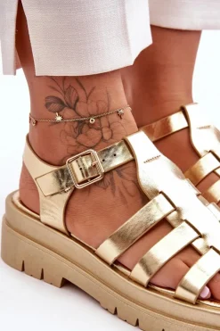 Sandały Płaskie><noscript><img width=