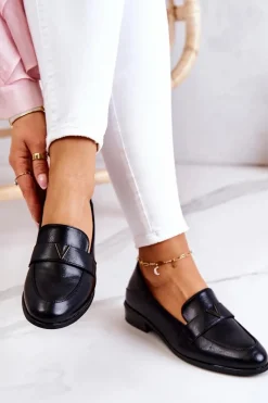 New Buty damskie Vinceza Skórzane Półbuty Czarne Sherilyn