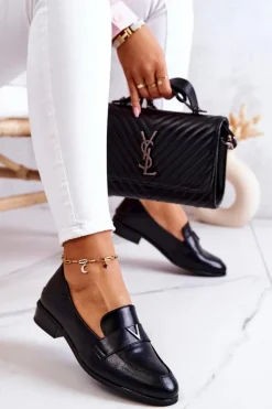 New Buty damskie Vinceza Skórzane Półbuty Czarne Sherilyn