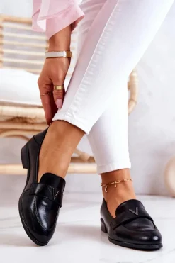 New Buty damskie Vinceza Skórzane Półbuty Czarne Sherilyn