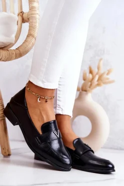 New Buty damskie Vinceza Skórzane Półbuty Czarne Sherilyn