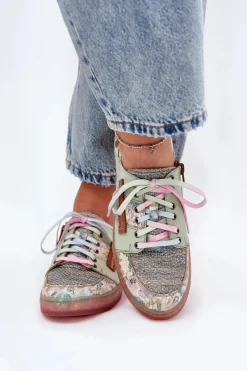 Półbuty Skórzane></noscript>Maciejka Skórzane Półbuty Damskie 06791-09 Jasnozielone