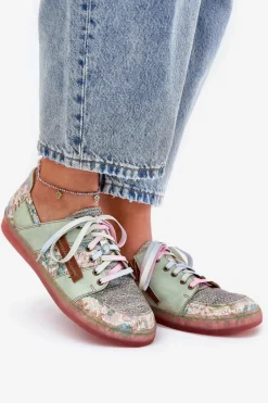 Półbuty Skórzane></noscript>Maciejka Skórzane Półbuty Damskie 06791-09 Jasnozielone