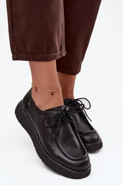 Półbuty Skórzane>Maciejka Skórzane Półbuty Damskie K7189-01 Czarne