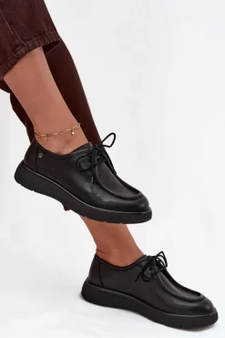 Półbuty Skórzane></noscript>Maciejka Skórzane Półbuty Damskie K7189-01 Czarne