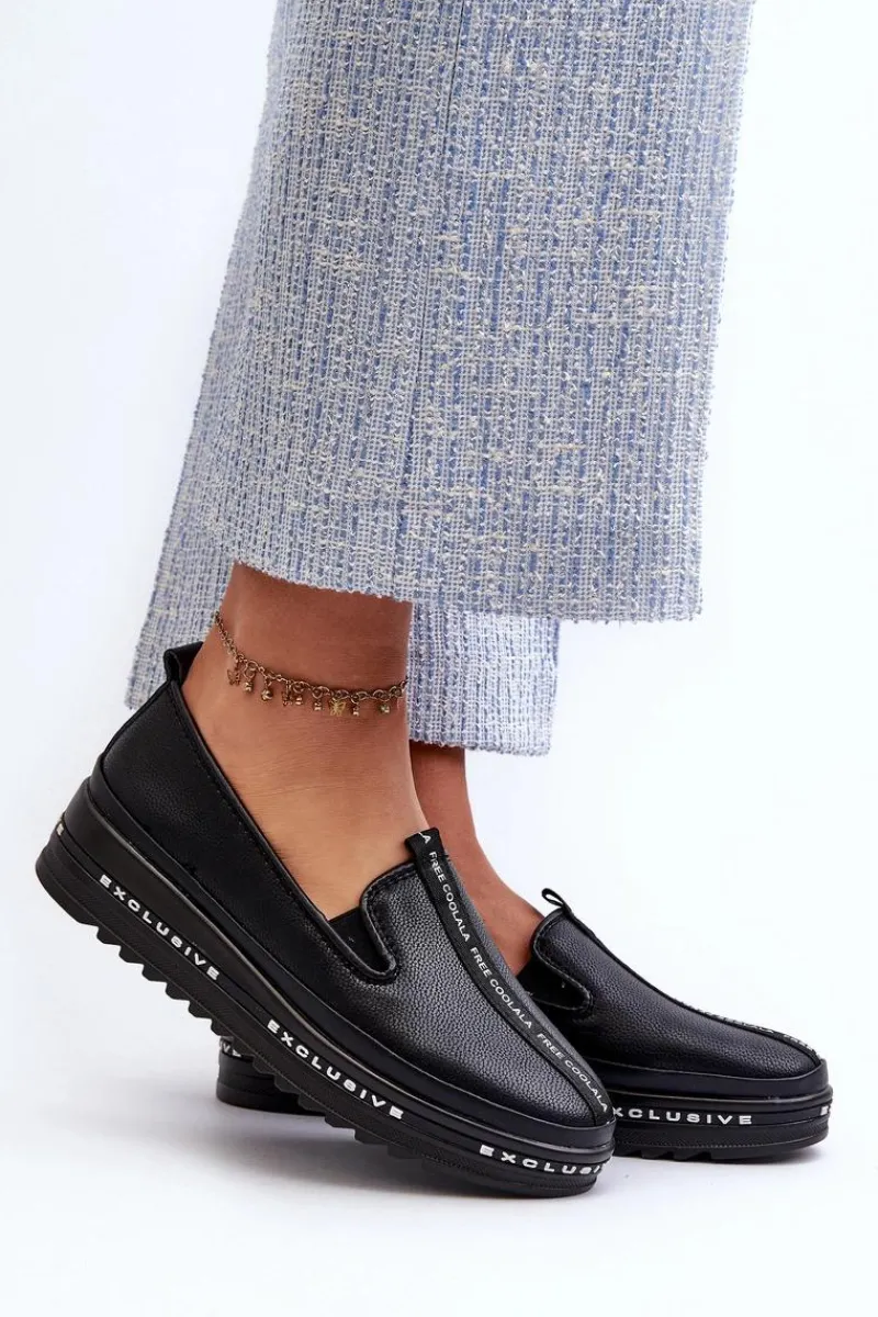 Półbuty Skórzane>Damskie buty S.Barski Skórzane Półbuty Damskie Na Platformie S.Barski LR260 Czarne