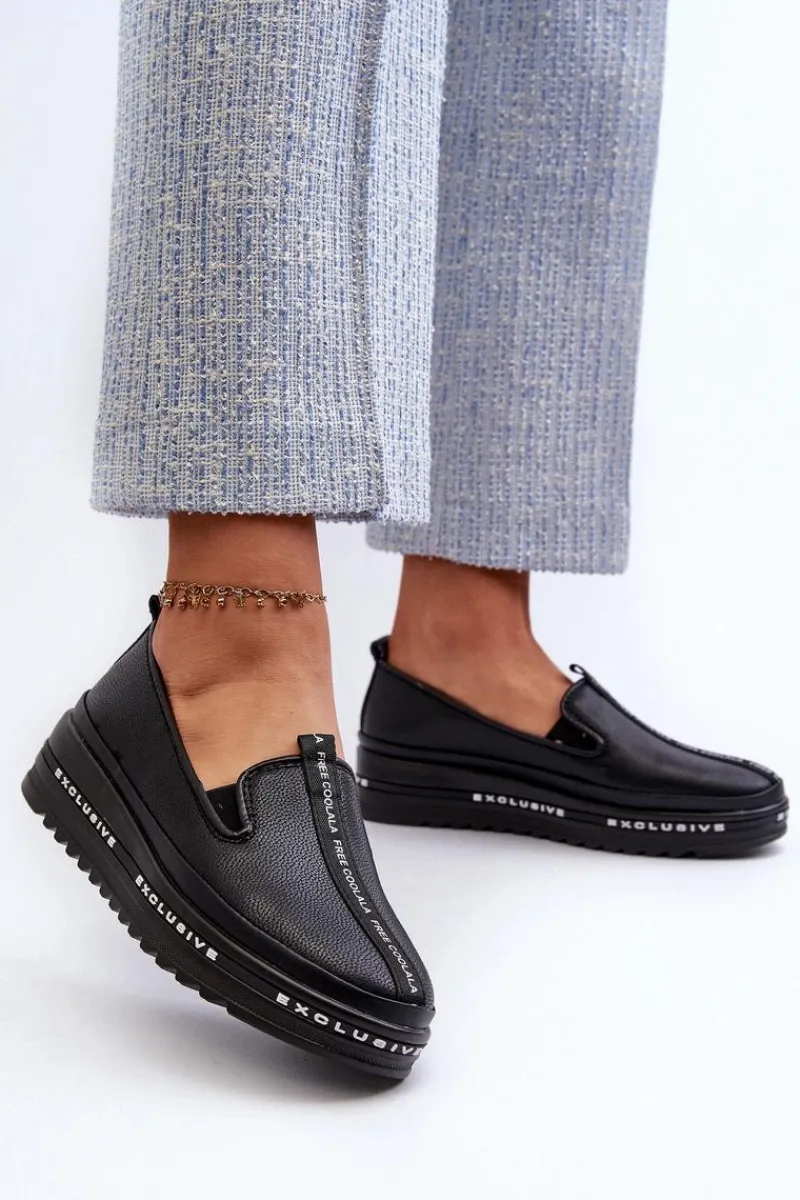 Półbuty Skórzane>Damskie buty S.Barski Skórzane Półbuty Damskie Na Platformie S.Barski LR260 Czarne