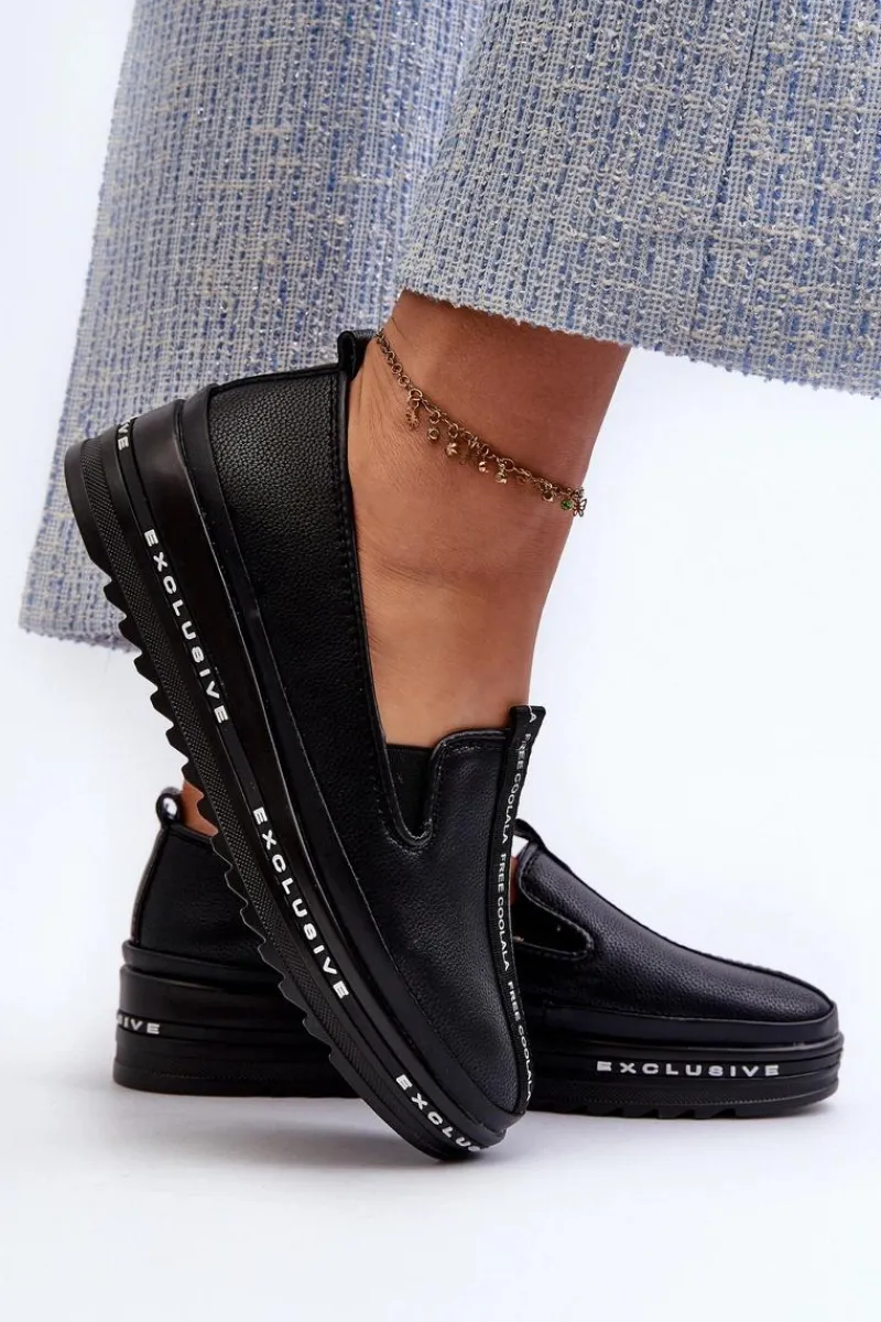 Półbuty Skórzane>Damskie buty S.Barski Skórzane Półbuty Damskie Na Platformie S.Barski LR260 Czarne