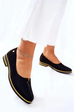 Półbuty Skórzane|Mokasyny Damskie Skórzane>Maciejka Skórzane Półbuty Czarne 05035-07