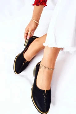 Półbuty Skórzane|Mokasyny Damskie Skórzane></noscript>Maciejka Skórzane Półbuty Czarne 05035-07