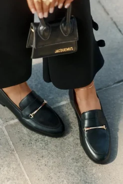 Discount Skórzane Półbuty Mokasyny Damskie K6809-01 Czarne Damskie Loafersy Damskie|Półbuty Skórzane