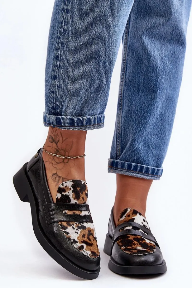 Półbuty Skórzane|Mokasyny Damskie Skórzane>Maciejka Skórzane Półbuty Mokasyny Damskie 06250-01 Czarne