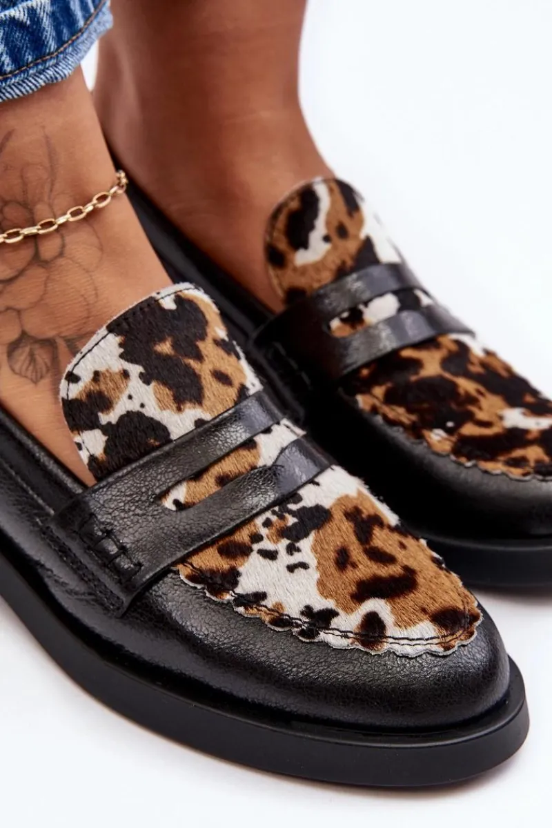 Półbuty Skórzane|Mokasyny Damskie Skórzane>Maciejka Skórzane Półbuty Mokasyny Damskie 06250-01 Czarne