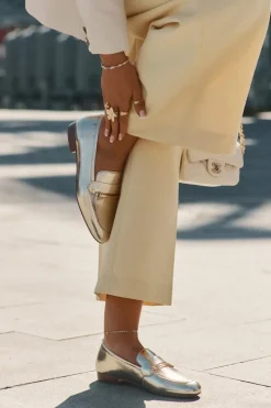 Loafersy Damskie|Półbuty Skórzane>Maciejka Skórzane Półbuty Mokasyny Damskie K6809-25 Złote Złoty
