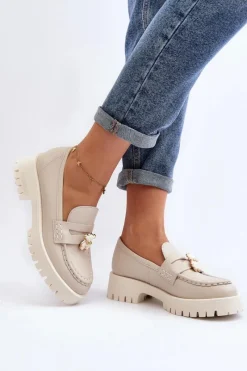 Mokasyny Płaskie|Mokasyny Damskie Skórzane><noscript><img width=