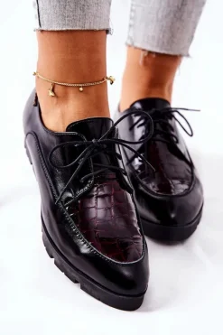 Hot Monnari Skórzane Półbuty M73/1 Czarne