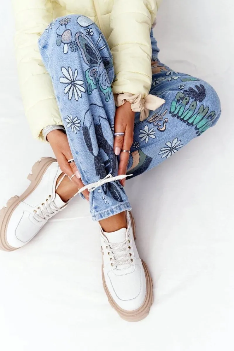 Półbuty Skórzane>Boto Skórzane Półbuty Oxfordy Lewski Shoes 3011-0 Białe