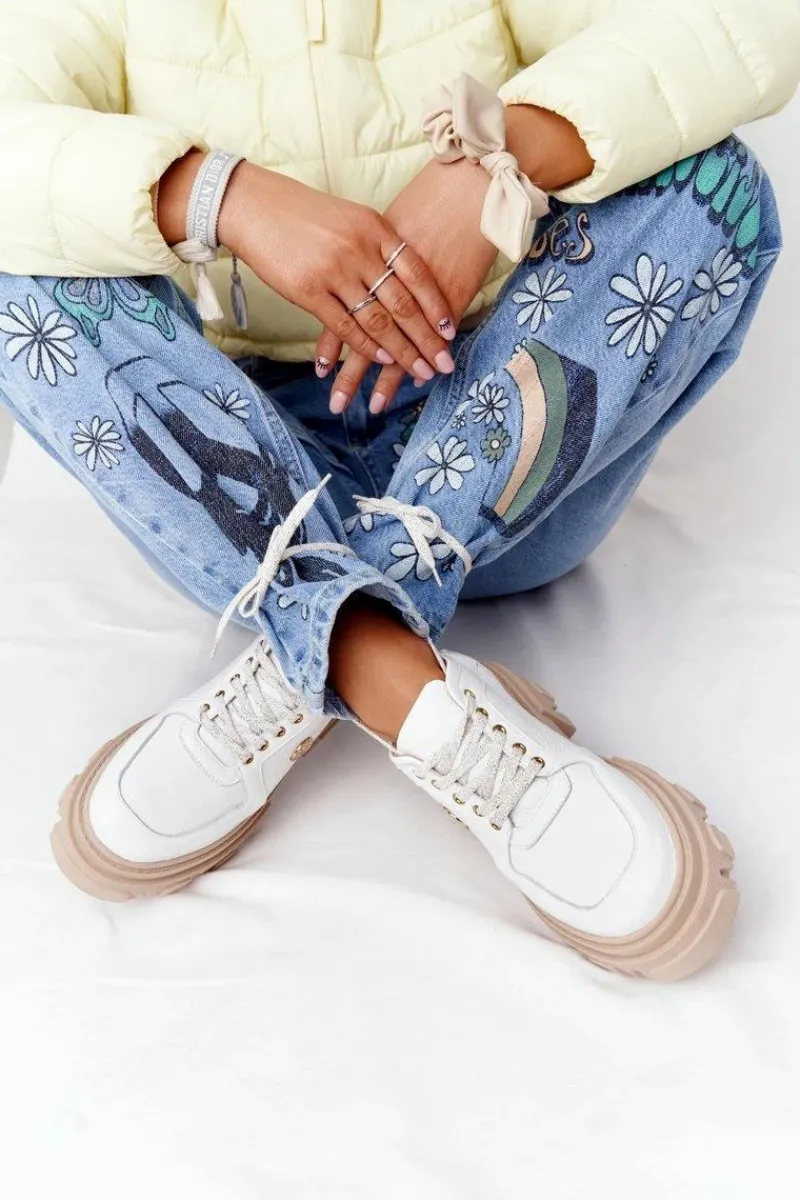 Półbuty Skórzane>Boto Skórzane Półbuty Oxfordy Lewski Shoes 3011-0 Białe