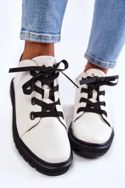 Sale Buty Sergio Leone Skórzane Pół PB210 Białe