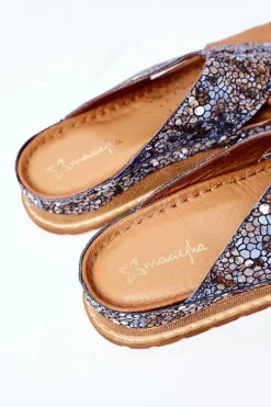 Maciejka Skórzane Profilowane Klapki 04986-02 Brązowe