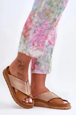 Klapki Damskie Klasyczne>Maciejka Skórzane Profilowane Klapki 04986-29 Brązowe