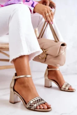 Sandały Ażurowe|Sandały Na Obcasie><noscript><img width=