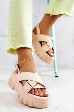 Sandały Płaskie><noscript><img width=