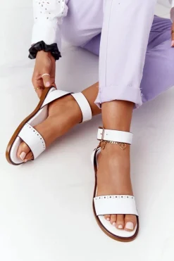 Clearance Big Star Shoes Skórzane Sandały Big Star HH274722 Białe