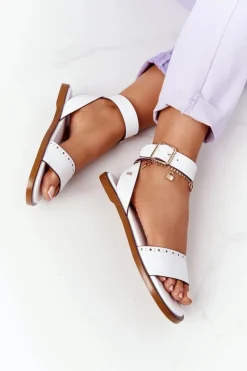 Clearance Big Star Shoes Skórzane Sandały Big Star HH274722 Białe