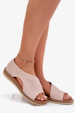 Sandały Płaskie><noscript><img width=